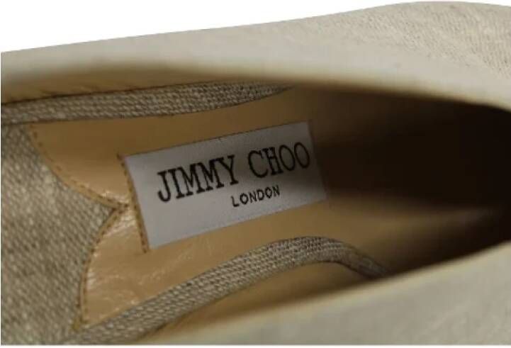 Jimmy Choo Pre-owned Linen mules Beige Dames