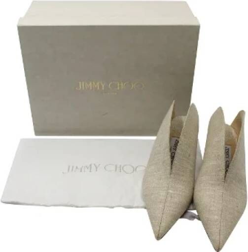 Jimmy Choo Pre-owned Linen mules Beige Dames