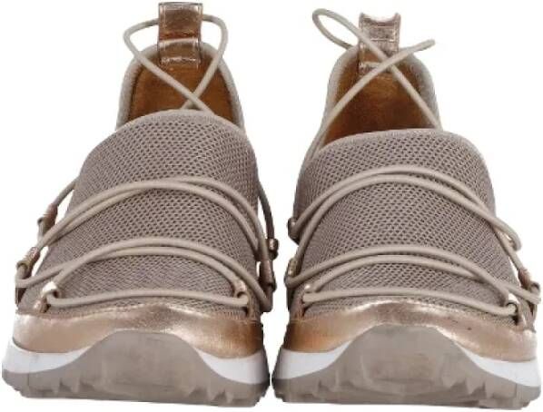 Jimmy Choo Pre-owned Mesh sneakers Beige Dames