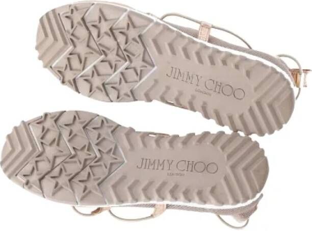 Jimmy Choo Pre-owned Mesh sneakers Beige Dames