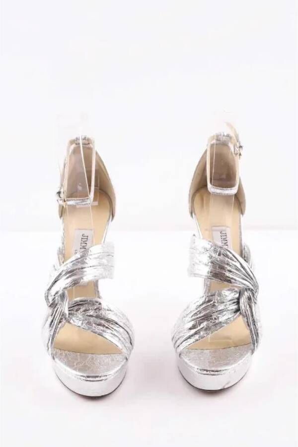 Jimmy Choo Pre-owned Polyester heels Gray Dames