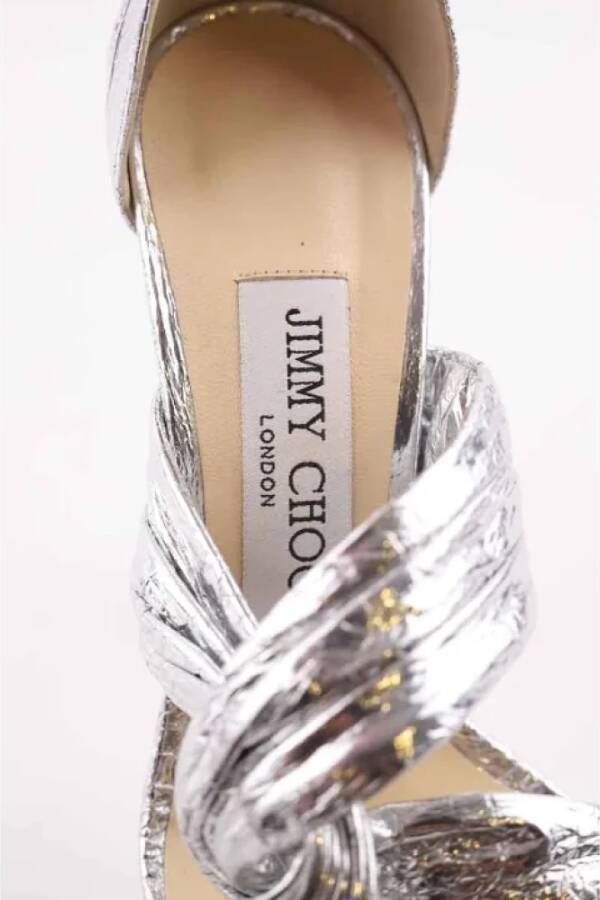 Jimmy Choo Pre-owned Polyester heels Gray Dames