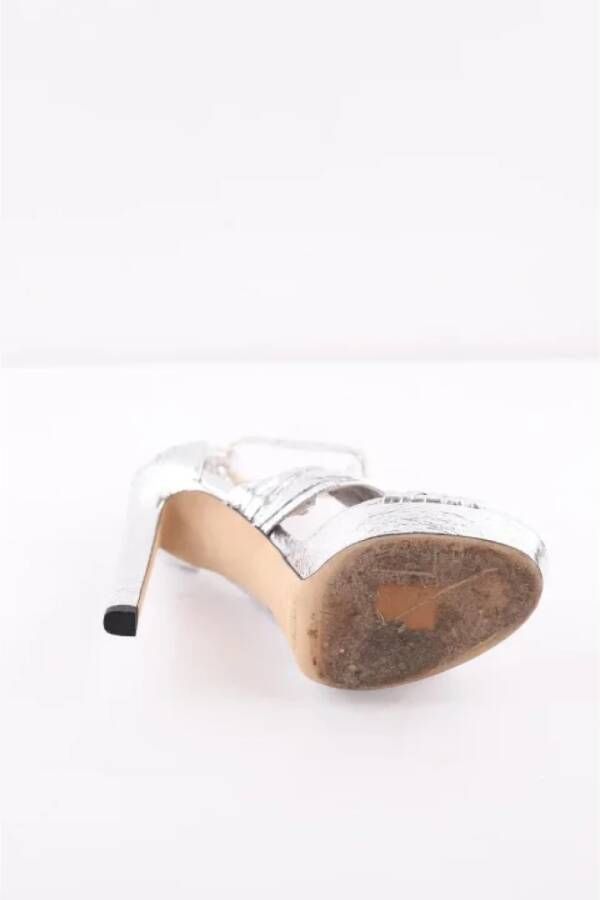 Jimmy Choo Pre-owned Polyester heels Gray Dames