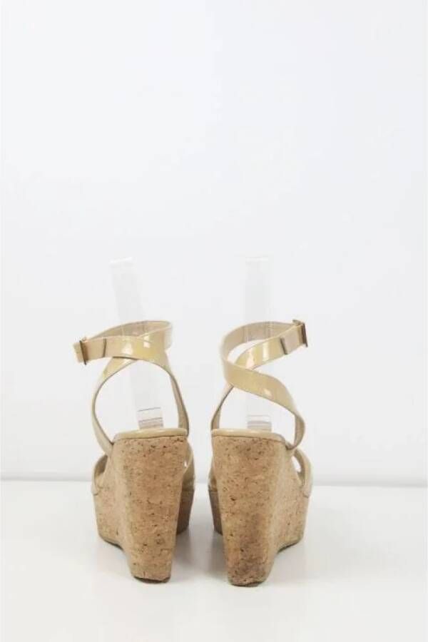 Jimmy Choo Pre-owned Polyester sandals Beige Dames