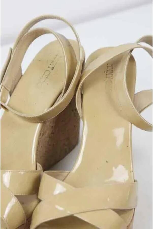 Jimmy Choo Pre-owned Polyester sandals Beige Dames