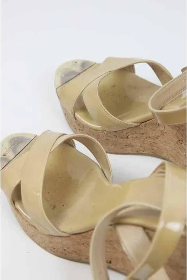 Jimmy Choo Pre-owned Polyester sandals Beige Dames