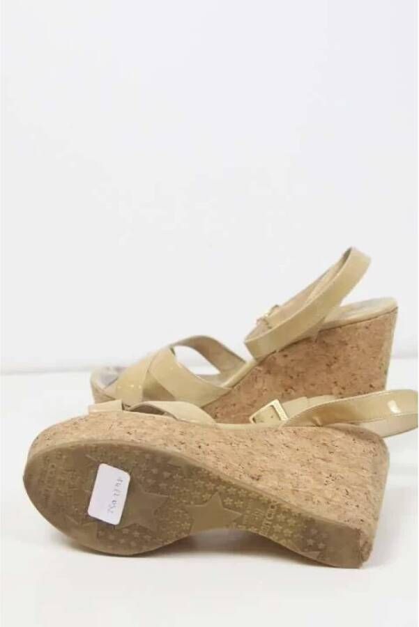 Jimmy Choo Pre-owned Polyester sandals Beige Dames