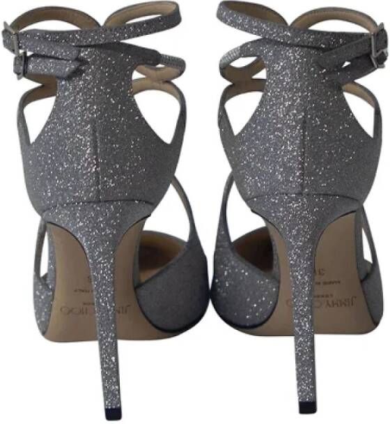 Jimmy Choo Pre-owned Polyester sandals Gray Dames