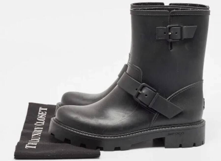 Jimmy Choo Pre-owned Rubber boots Black Dames