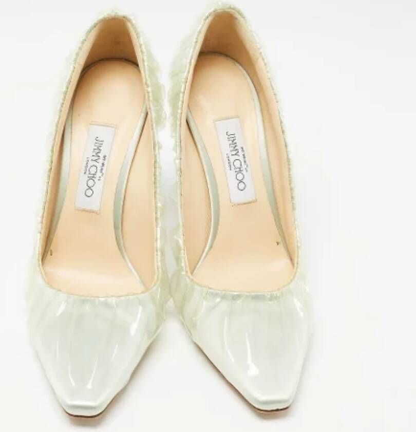 Jimmy Choo Pre-owned Satin heels Blue Dames