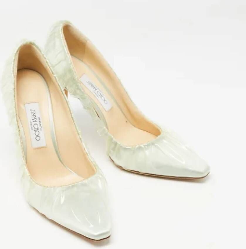 Jimmy Choo Pre-owned Satin heels Blue Dames