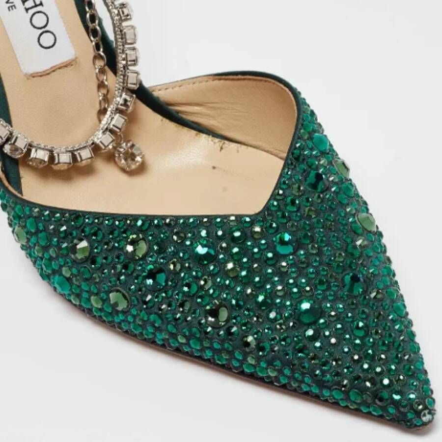 Jimmy Choo Pre-owned Satin heels Green Dames