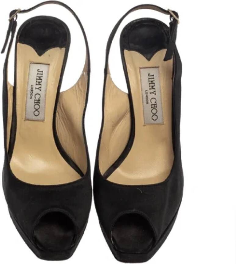 Jimmy Choo Pre-owned Satin sandals Black Dames