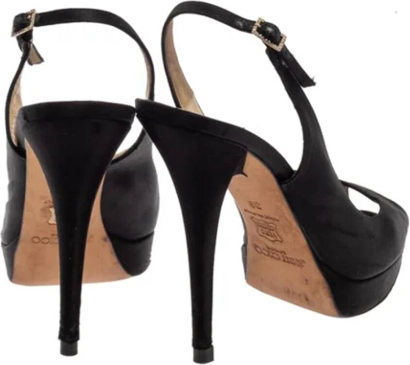 Jimmy Choo Pre-owned Satin sandals Black Dames