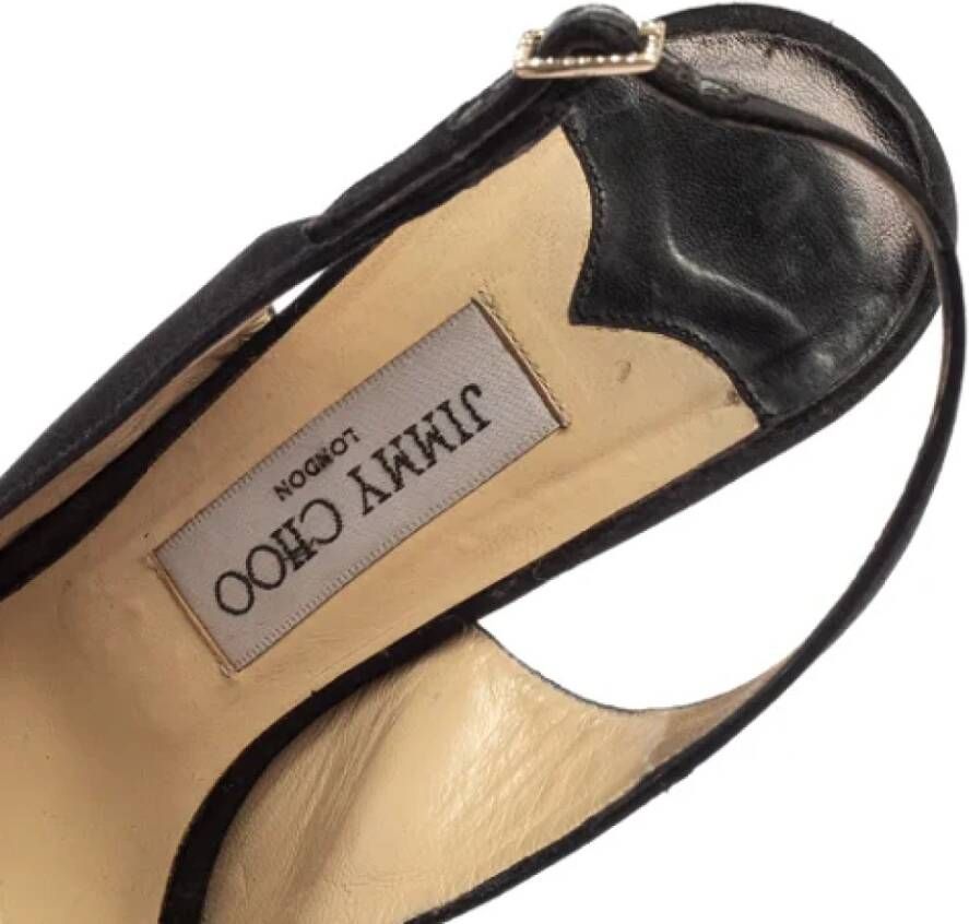 Jimmy Choo Pre-owned Satin sandals Black Dames