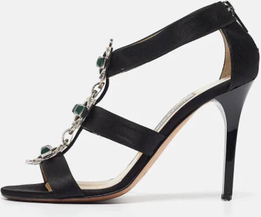 Jimmy Choo Pre-owned Satin sandals Black Dames