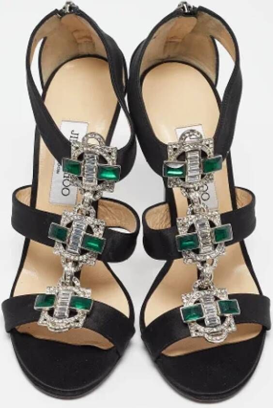 Jimmy Choo Pre-owned Satin sandals Black Dames