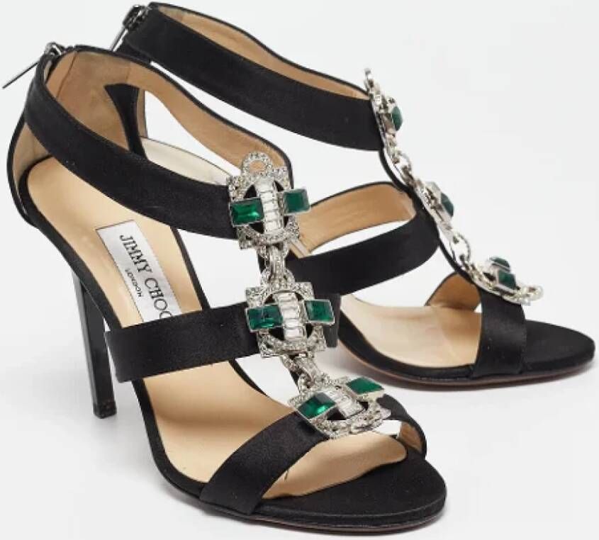 Jimmy Choo Pre-owned Satin sandals Black Dames