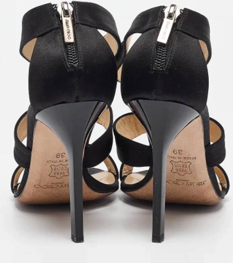 Jimmy Choo Pre-owned Satin sandals Black Dames