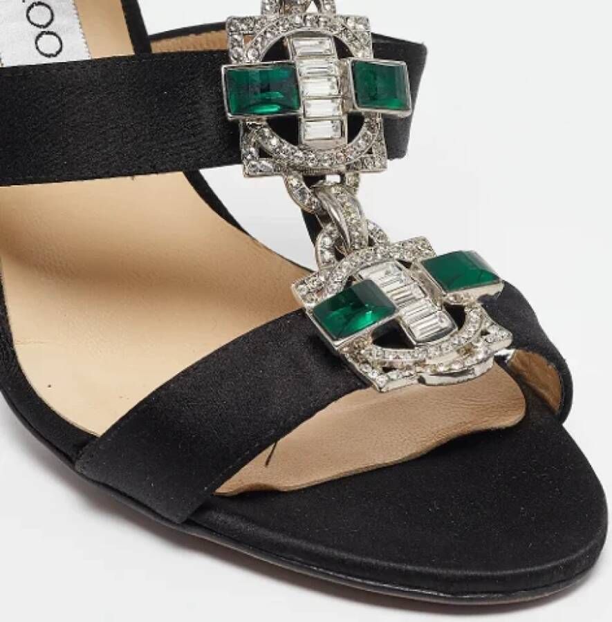 Jimmy Choo Pre-owned Satin sandals Black Dames