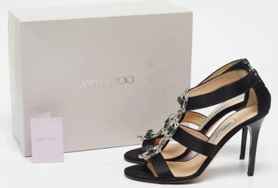 Jimmy Choo Pre-owned Satin sandals Black Dames