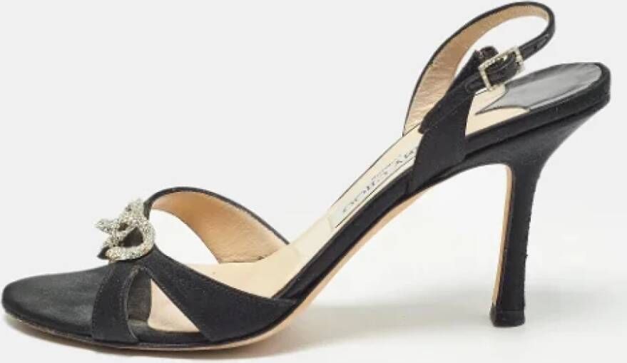 Jimmy Choo Pre-owned Satin sandals Black Dames