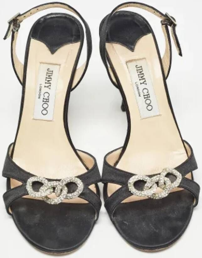 Jimmy Choo Pre-owned Satin sandals Black Dames