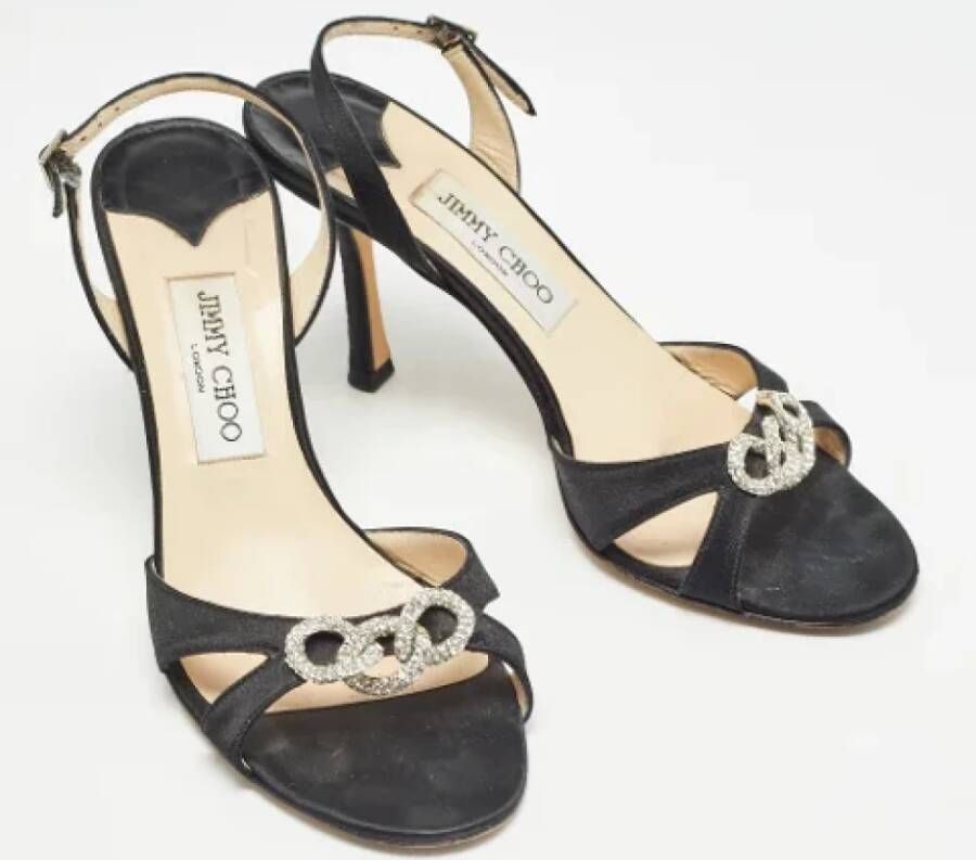 Jimmy Choo Pre-owned Satin sandals Black Dames