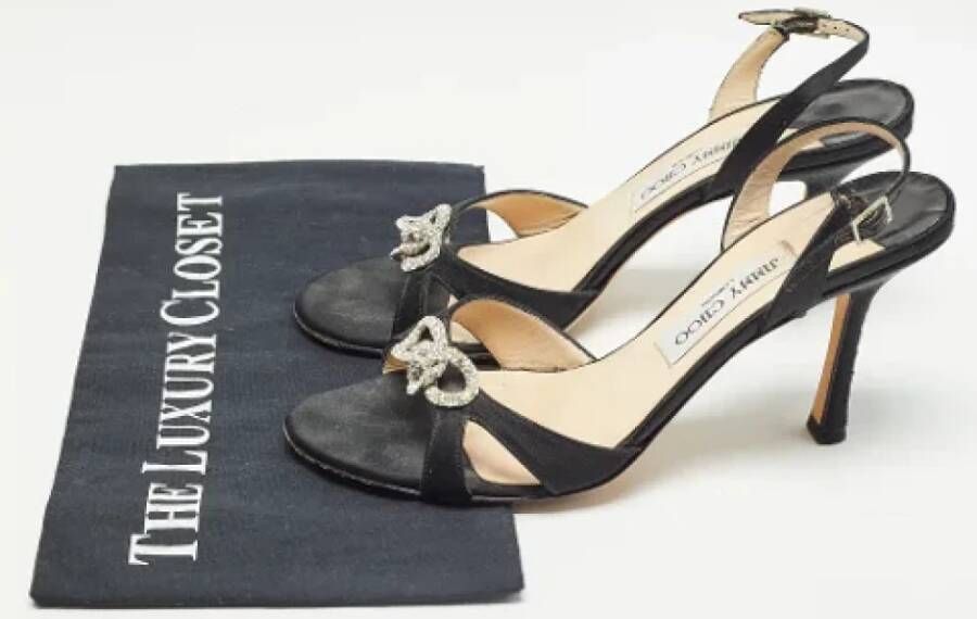 Jimmy Choo Pre-owned Satin sandals Black Dames