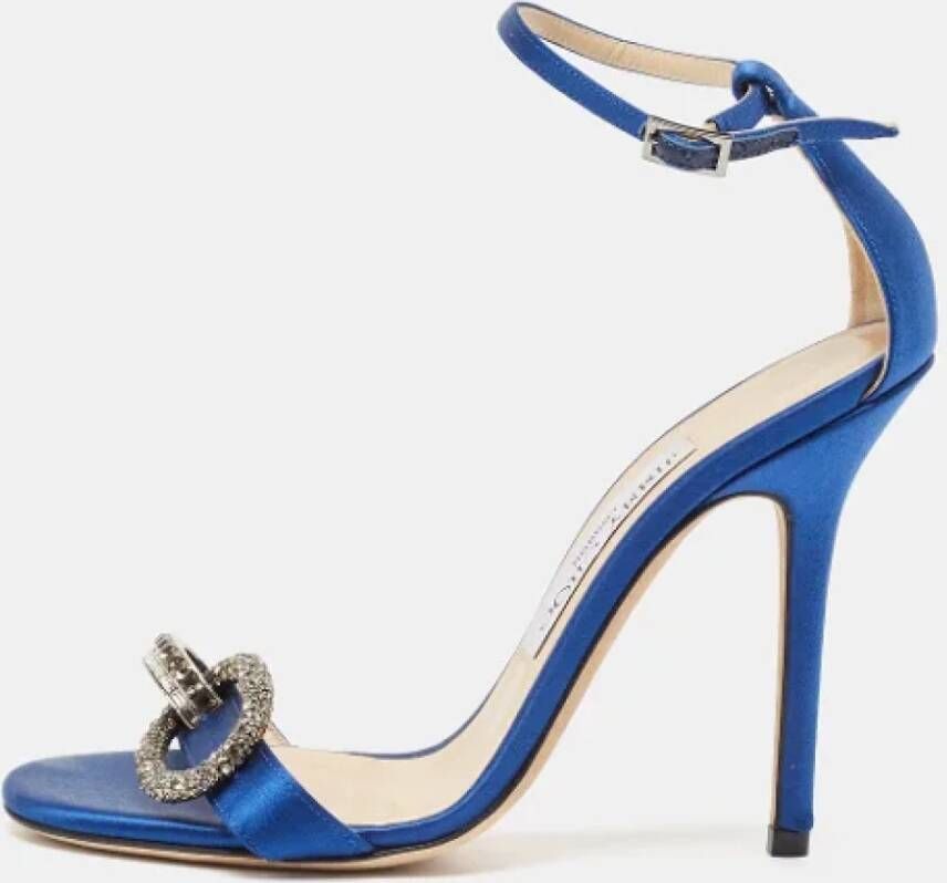 Jimmy Choo Pre-owned Satin sandals Blue Dames