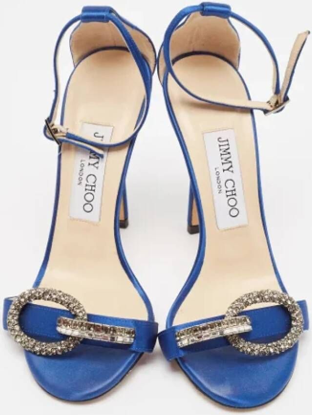 Jimmy Choo Pre-owned Satin sandals Blue Dames