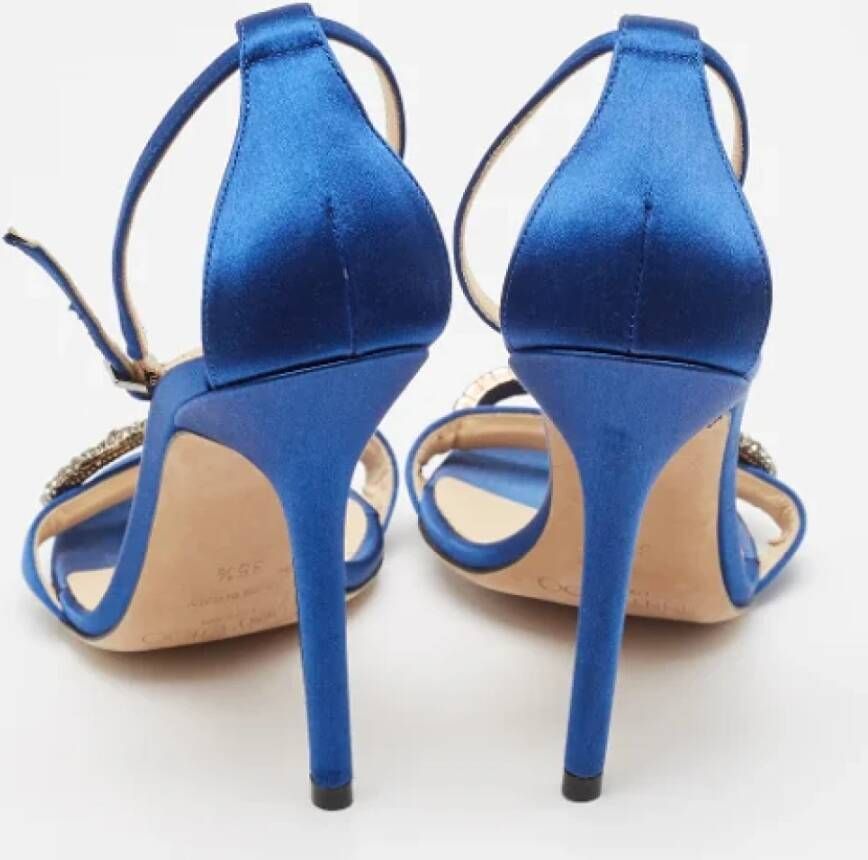 Jimmy Choo Pre-owned Satin sandals Blue Dames