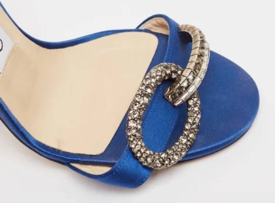 Jimmy Choo Pre-owned Satin sandals Blue Dames