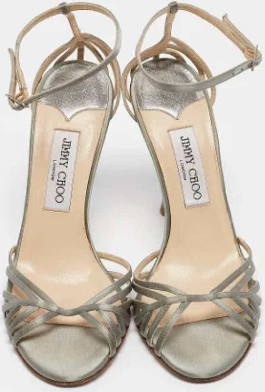 Jimmy Choo Pre-owned Satin sandals Gray Dames