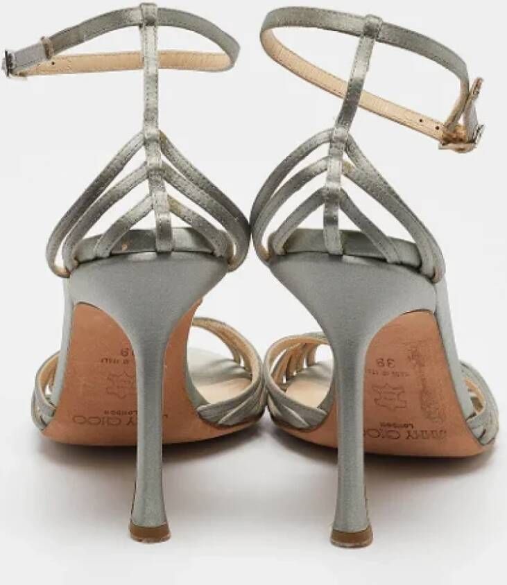 Jimmy Choo Pre-owned Satin sandals Gray Dames