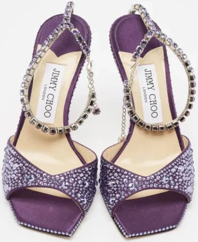 Jimmy Choo Pre-owned Satin sandals Purple Dames