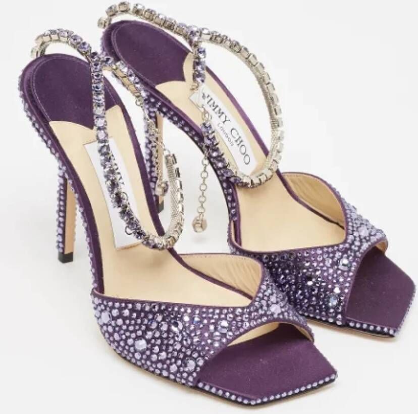 Jimmy Choo Pre-owned Satin sandals Purple Dames