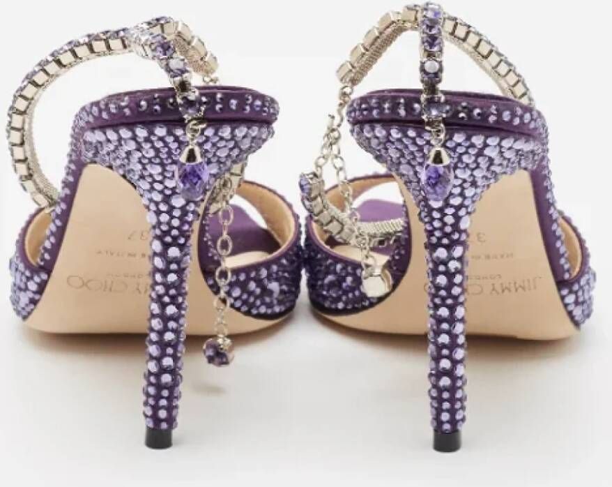 Jimmy Choo Pre-owned Satin sandals Purple Dames