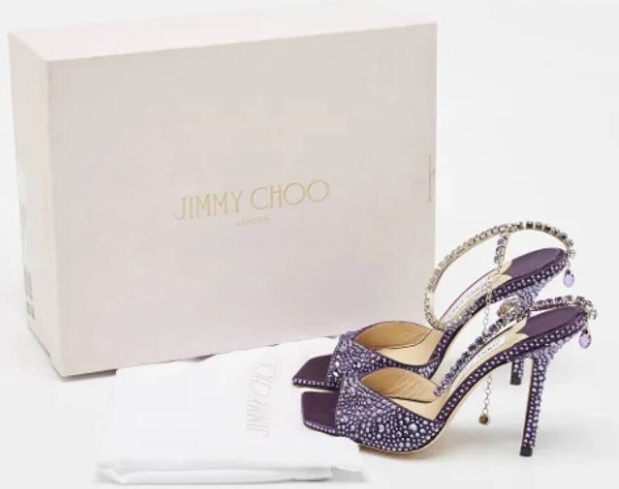 Jimmy Choo Pre-owned Satin sandals Purple Dames