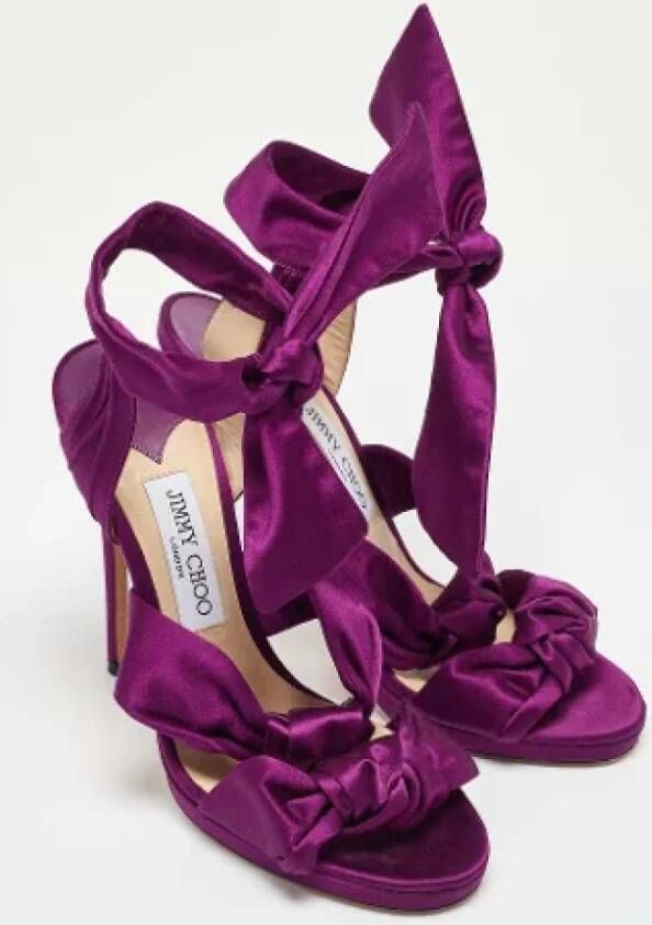 Jimmy Choo Pre-owned Satin sandals Purple Dames