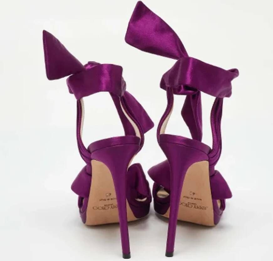 Jimmy Choo Pre-owned Satin sandals Purple Dames