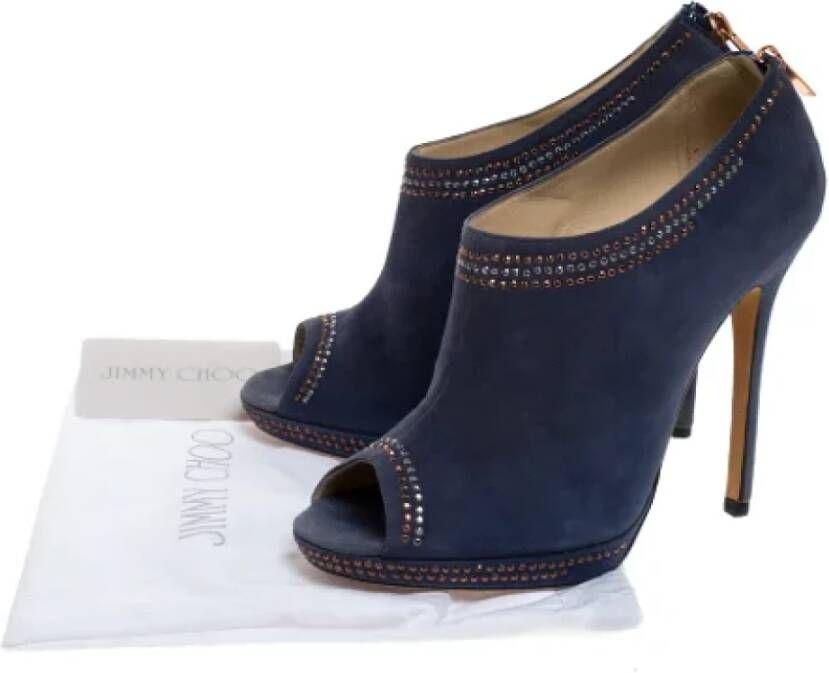 Jimmy Choo Pre-owned Suede boots Blue Dames