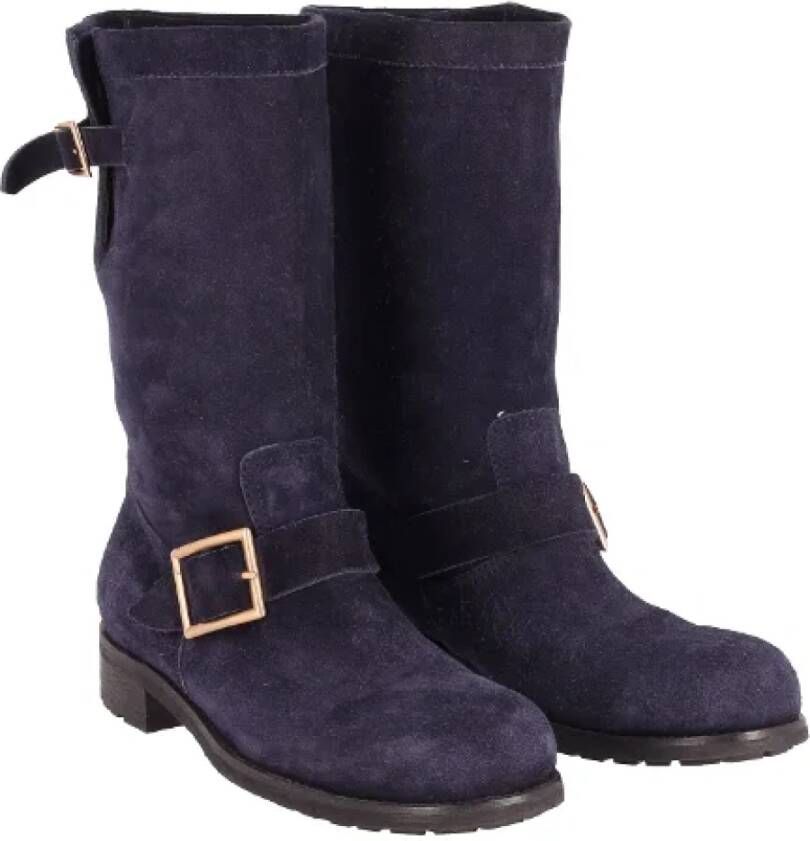 Jimmy Choo Pre-owned Suede boots Blue Dames