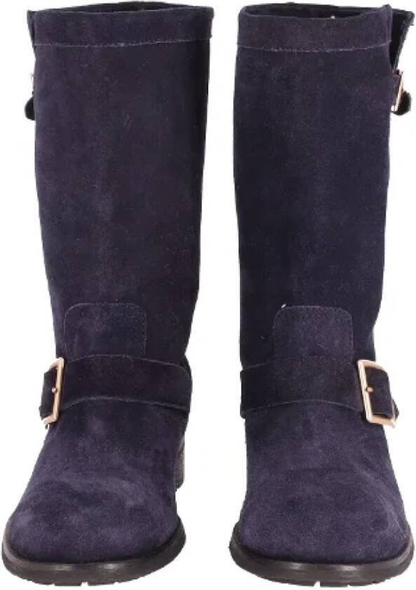 Jimmy Choo Pre-owned Suede boots Blue Dames