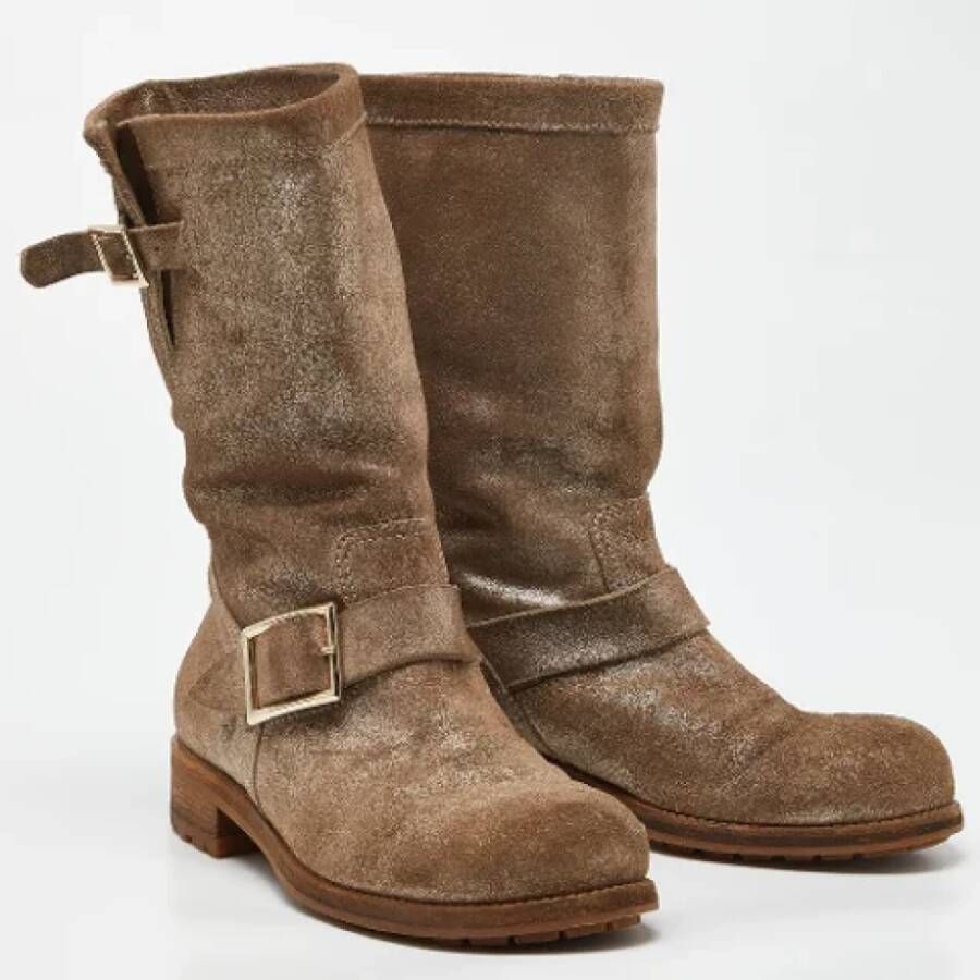 Jimmy Choo Pre-owned Suede boots Brown Dames