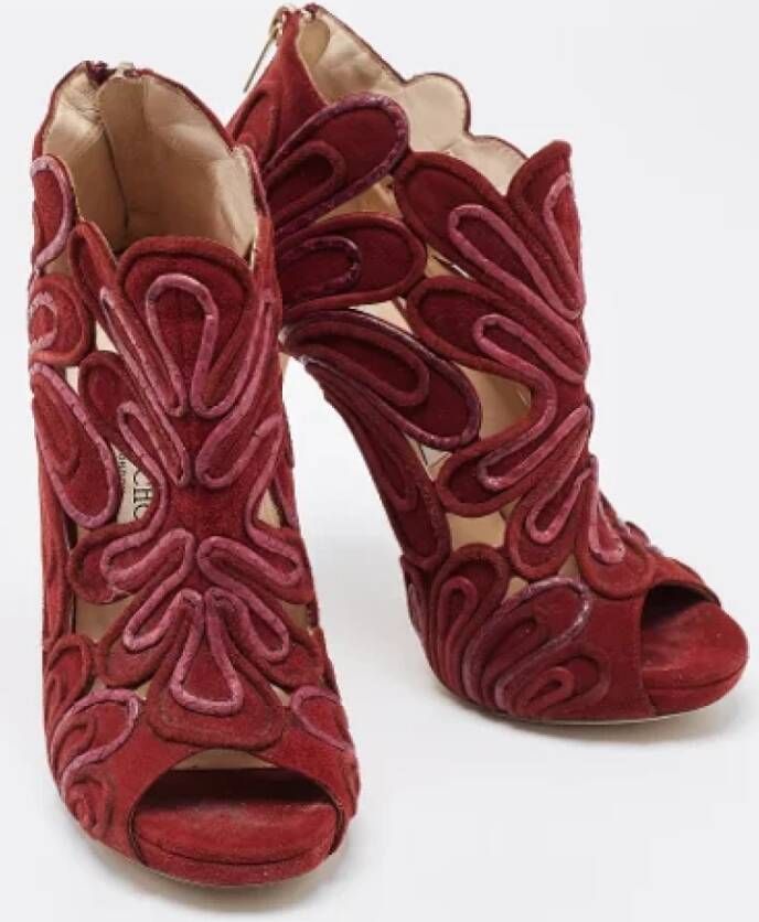 Jimmy Choo Pre-owned Suede boots Red Dames