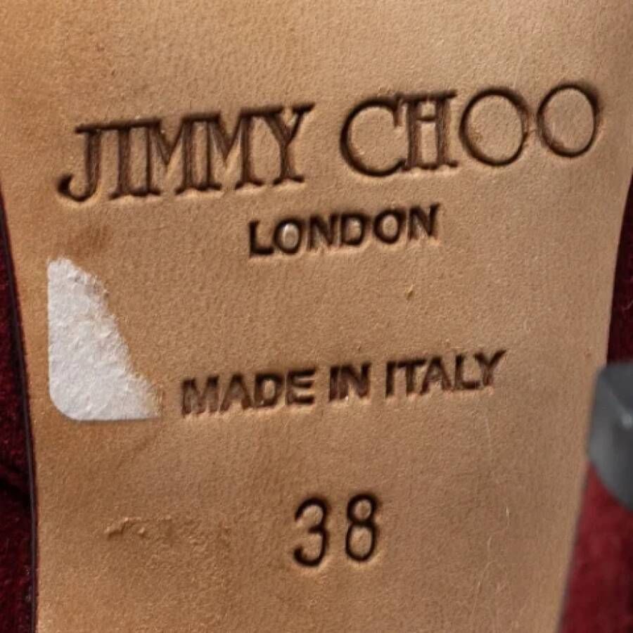 Jimmy Choo Pre-owned Suede boots Red Dames