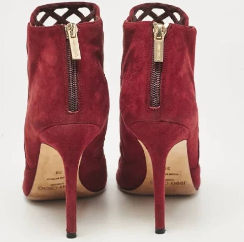 Jimmy Choo Pre-owned Suede boots Red Dames