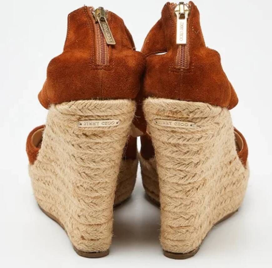 Jimmy Choo Pre-owned Suede espadrilles Brown Dames