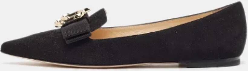 Jimmy Choo Pre-owned Suede flats Black Dames